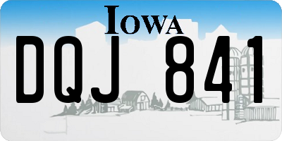IA license plate DQJ841