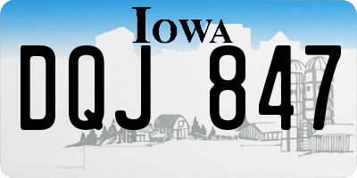 IA license plate DQJ847