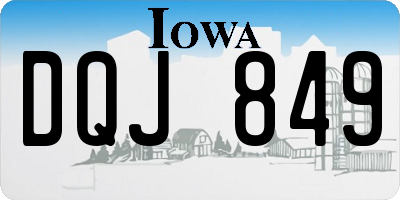 IA license plate DQJ849