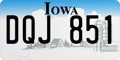 IA license plate DQJ851