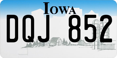 IA license plate DQJ852
