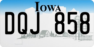 IA license plate DQJ858