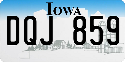 IA license plate DQJ859