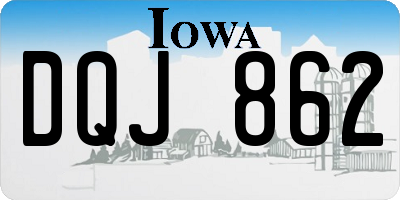 IA license plate DQJ862
