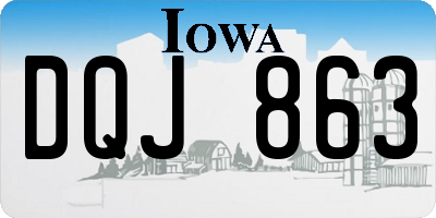 IA license plate DQJ863