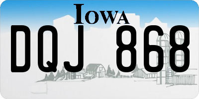 IA license plate DQJ868