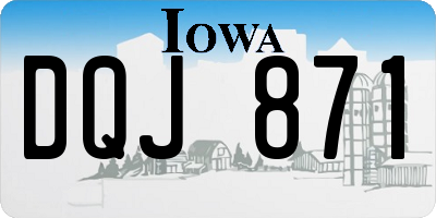 IA license plate DQJ871