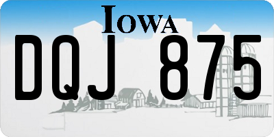 IA license plate DQJ875