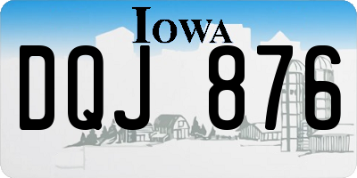 IA license plate DQJ876