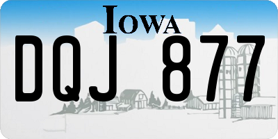 IA license plate DQJ877