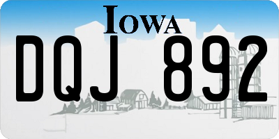 IA license plate DQJ892