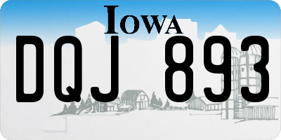 IA license plate DQJ893
