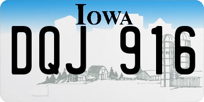 IA license plate DQJ916