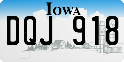IA license plate DQJ918