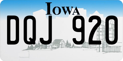 IA license plate DQJ920