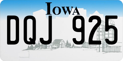 IA license plate DQJ925