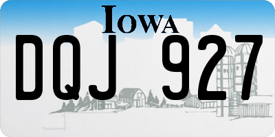 IA license plate DQJ927