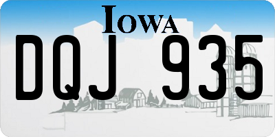 IA license plate DQJ935