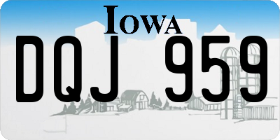 IA license plate DQJ959