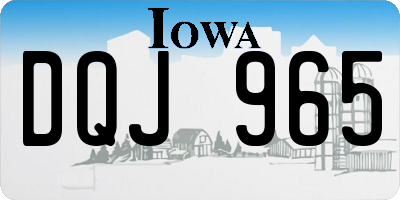 IA license plate DQJ965