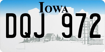 IA license plate DQJ972