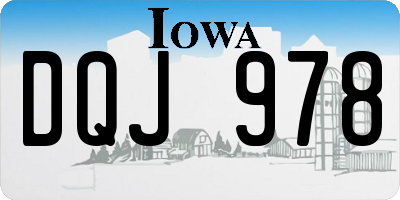 IA license plate DQJ978
