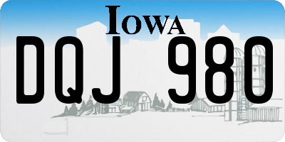IA license plate DQJ980
