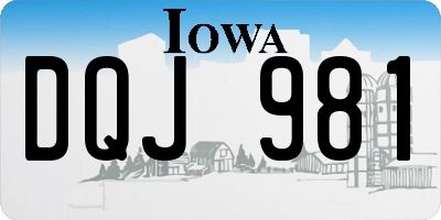 IA license plate DQJ981