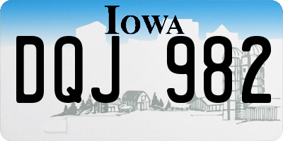 IA license plate DQJ982