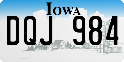 IA license plate DQJ984