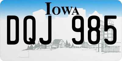 IA license plate DQJ985