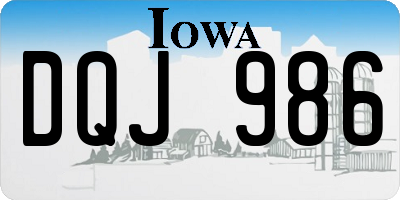 IA license plate DQJ986