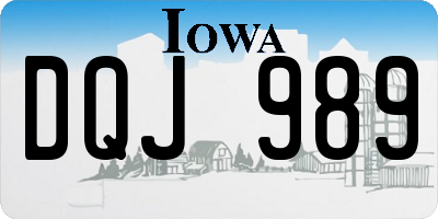 IA license plate DQJ989