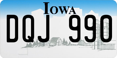 IA license plate DQJ990