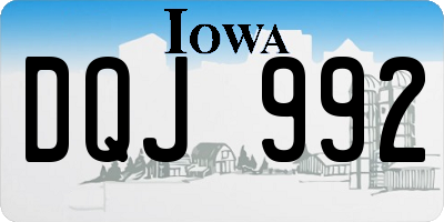 IA license plate DQJ992