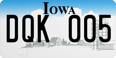 IA license plate DQK005