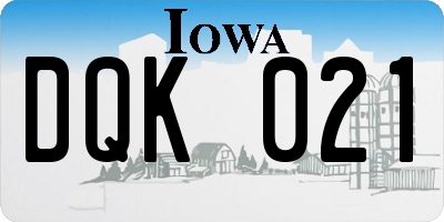 IA license plate DQK021