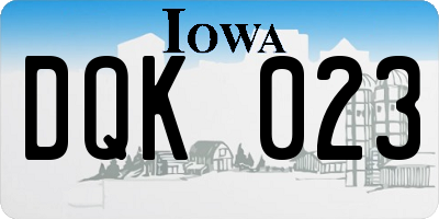 IA license plate DQK023