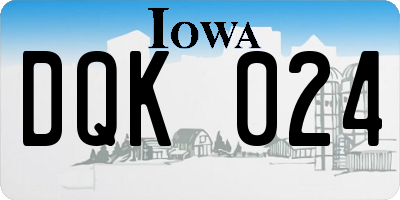IA license plate DQK024