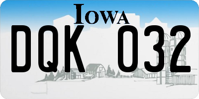 IA license plate DQK032