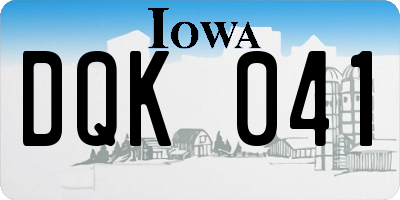 IA license plate DQK041