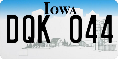 IA license plate DQK044