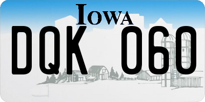 IA license plate DQK060