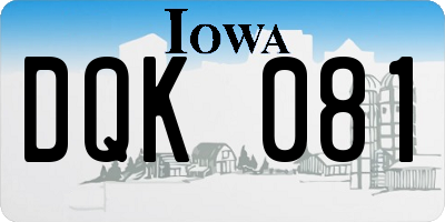 IA license plate DQK081