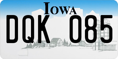 IA license plate DQK085