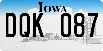 IA license plate DQK087