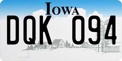 IA license plate DQK094