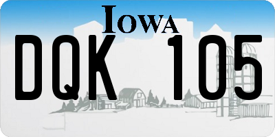 IA license plate DQK105