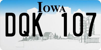 IA license plate DQK107