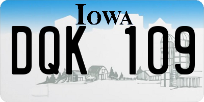 IA license plate DQK109